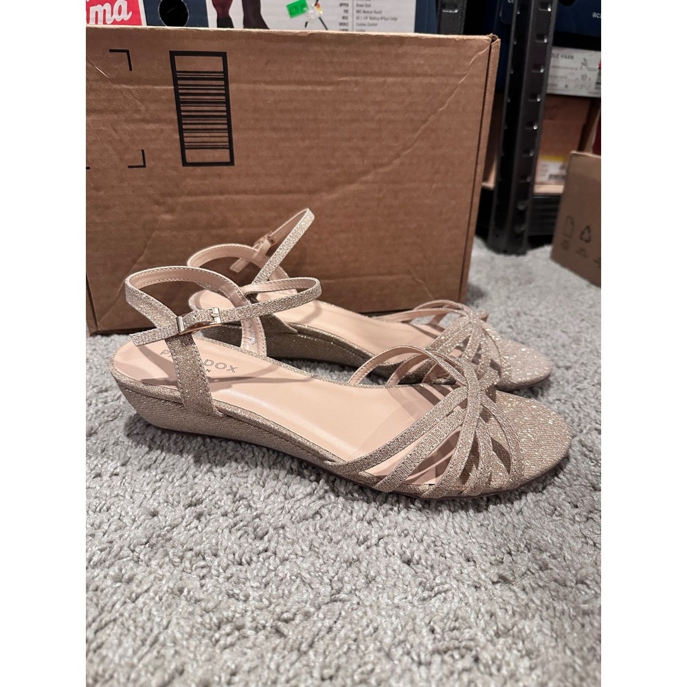 Paradox Glittery Sandals in Beige